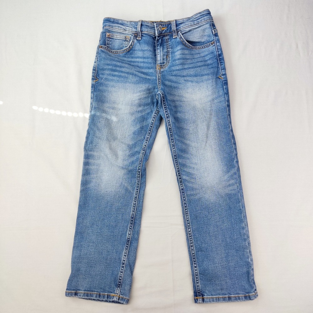 Cat & Jack Jeans Boys 8 Blue Straight Stretch Medium Wash Denim Pants
